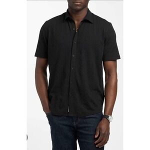 Civil Society Mens Shortsleeve Ribbed Black Buttondown XXL